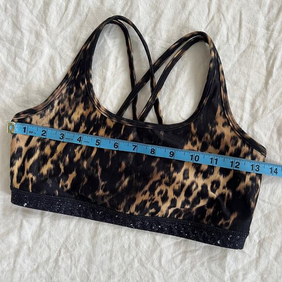 With Wear it To Heart Leopard Cheetah Celestial Print Strappy Sports Bra Size M - Picture 7 of 7